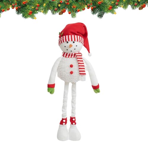 Bexdug Decorazione natalizia con pupazzo di neve in piedi, centrotavola stagionale, figura di pupazzo di neve con gambe retrattili, per casa, scrivania, mensola, soggiorno, studio, camera da letto
