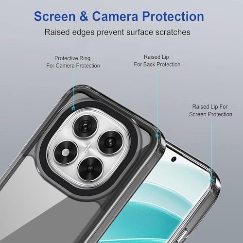 Image of Zapcase Back Case Cover for Mi Redmi Note 14 Pro 5G | Compatible for Mi Redmi Note 14 Pro 5G Back Cover | Case Cover with Camera Protection | (TPU + PC | Translucent Black)