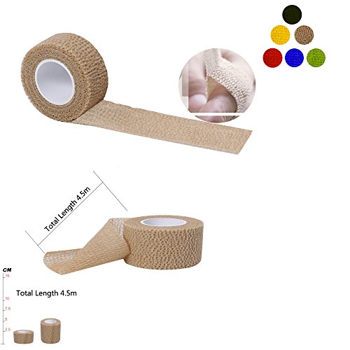Self Adherent Wrap Tape Medical Cohesive Bandages Flexible Stretch Athletic Strong Elastic First Aid Tape For Sports Sprain Swelling And Soreness On Wrist And Ankle 6 Pack 1Inch X 5Yards(Beige) #TOP1