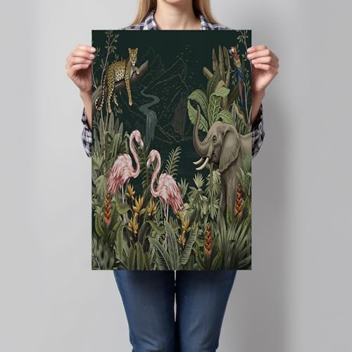 Affiches Toile Animaux Jungle Tropicale pour Mur Vide Salon 60x90