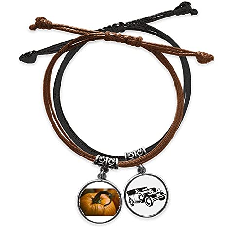 Bracelet corde main chaîne bracelet cuir minibus photo citrouille