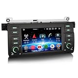 Erisin 7 pollici Schermo Android 16 Autoradio Bluetooth GPS Navigatore per BMW E46 Serie 3 318i 320d 325i M3 Rover 75 MG ZT CarPlay Android Auto WiFi 4G DSP DAB+ RDS OBD2 TPMS Canbus 8-Core 4GB+64GB