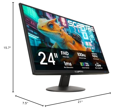 Image of New! Sceptre 24-inch Prime Monitor 100Hz 100% sRGB HDMI x2 VGA Build-in Speakers Machine Black 2026 (E248W-19203R Series)