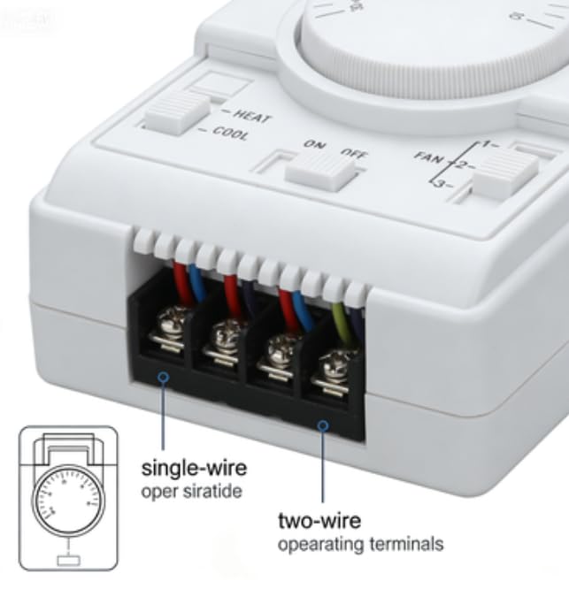 Thermostat D'ambiance Mécanique 220V - Blanc - écran LCD - Pour Climatisation/chauffage