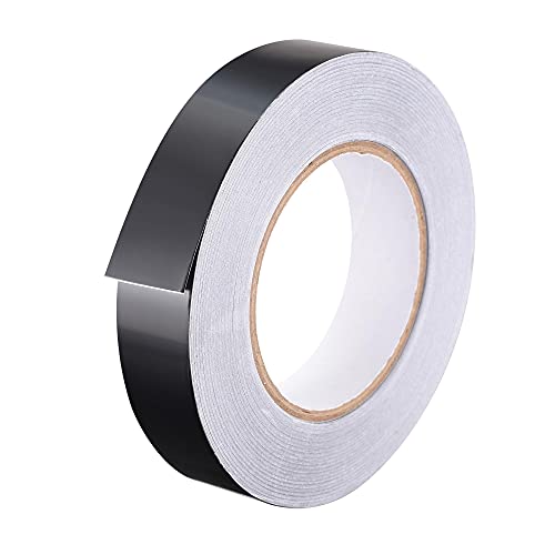 Image of uxcell Aluminum Foil Tape Black Matte Tape Non Reflective 20mmx50m /164ft for HVAC, Sealing, Patching Hot and Blocking Light