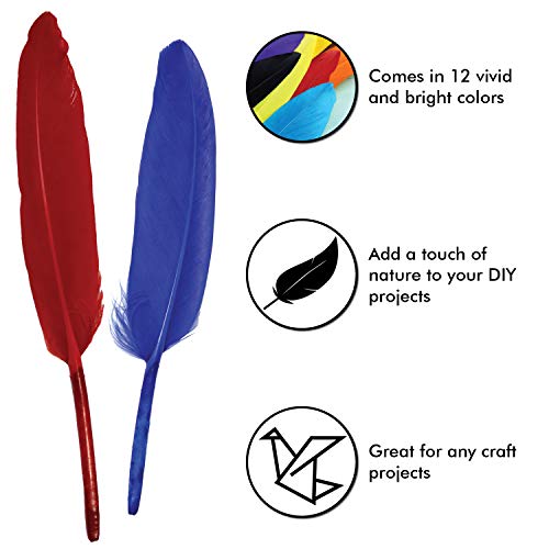 120Pcs Colorful Goose Feathers For Diy Crafts, Jewelry Making, Wedding, Home Or Party Decorations, 12 Colors (4-6 Inches) #TOP1