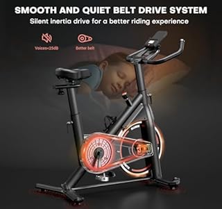 SLUNSE Exercise Bike, Spin Bikes for Home Use with APP, Quiet Stationary Bike for Gym, Stronger Indoor Cycling Equipment for Fitness Workout Cardio Training,Red