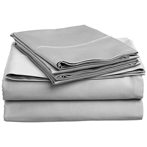 Draps coton 300 fils Superior 96x190 gris clair douceur hôtelière