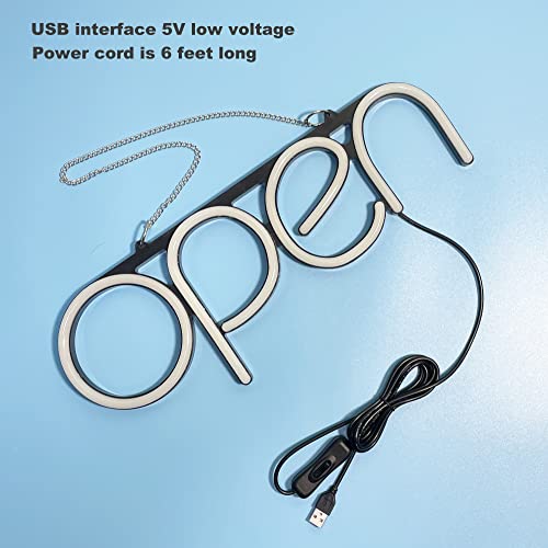 Soeucof Led Open Neon Sign For Business With On/Off Switch 5V Usb Power Supply 16Inch White #TOP2