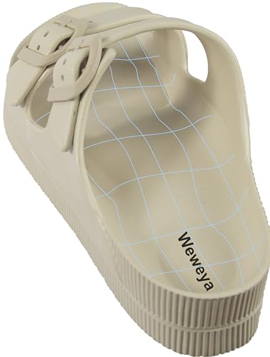 Image of Weweya Platform Sandals Women Arch Support Sandal Buckle Straps Slides | Flip Flops, EVA, Beach, Comfortable, Summer, Lightweight, Recovery
