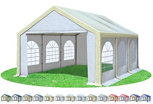 Stabilezelte Partyzelt 4x6m Modular Professional PVC 500 g/m² mit Fenster BEIGE Weiss
