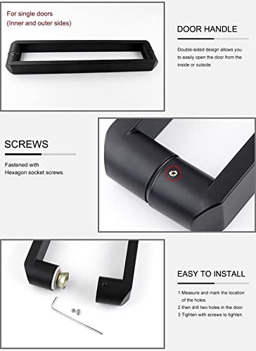Poignée noire mate pour porte en verre : sublimez votre douche avec élégance moderne - 6