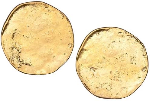 Kenneth Jay Lane Brushed Satin Textured Coin Button Clip Earrings (Large)