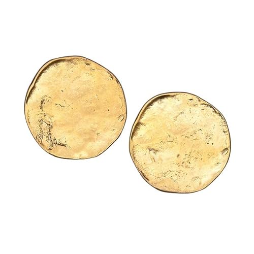 Kenneth Jay Lane Brushed Satin Textured Coin Button Clip Earrings (Large) #TOP1