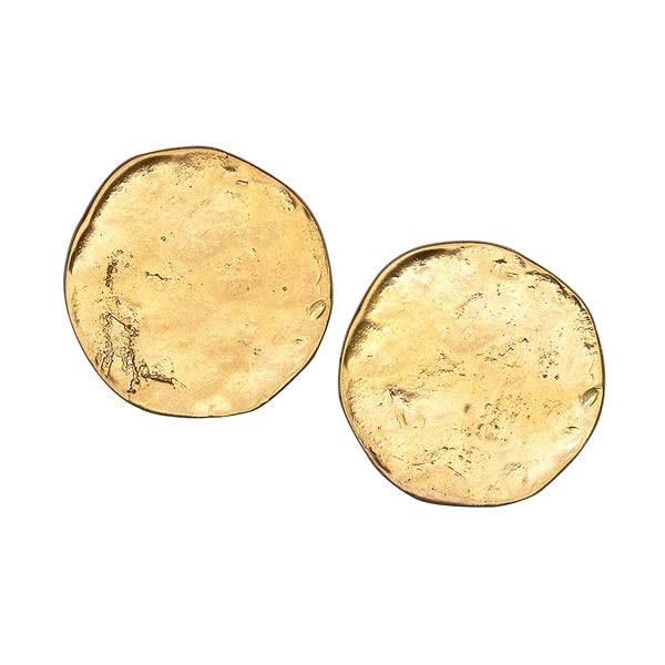 Kenneth Jay LaneBrushed Satin Textured Coin Button Clip Earrings