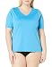 Kanu Surf Women's Plus Size Solid UPF 50+ Swim Shirt Rashguard, Aqua, 3X