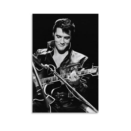 OREAUORN Elvis Presley (3) Póster de pared con cubierta de lienzo estético vintage, pintura decorativa para sala de estar, dormitorio, 30 x 45 cm, estilo sin marco
