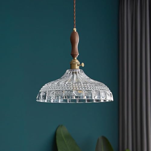 Lámpara de araña retro de cristal con cable ajustable para techos elegantes 6