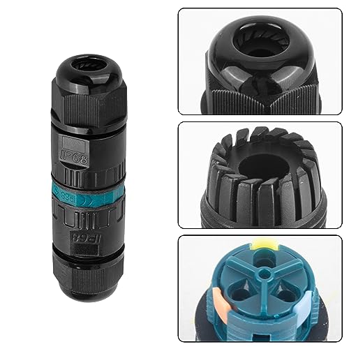 Kabelverbinder Wasserdicht Ip68 - Kabelverbinder Wasserdicht 3-Polig Erdkabel Verbindungsmuffe Für Ø3-12 Mm Kabeldurchmesser,2 Stück Verteilerdose Außen Wasserdicht Verbindungsbox Schwarz