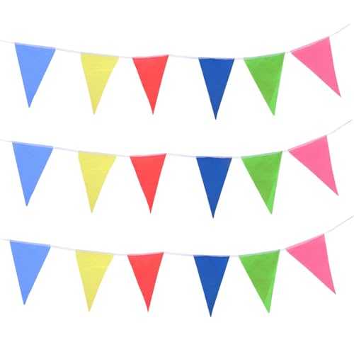 Unomor 260Feet Multicolor Pennant Banner Bunting Flags for Party Decorations, Birthday, Festivals Decorations