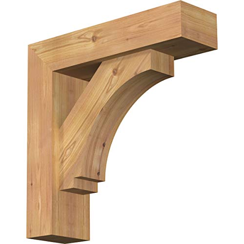 Ekena Millwork BKT0604X20X20IMP05SWR Imperial Block Bracket w/Offset Brace, 20" D x 20" H Rustic Wood, 5 1/2"W Western Red Cedar (Smooth)