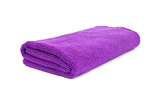 The Rag Company – The Premium Edgeless Pearl – Perfect For Ceramic Coating Application Leveling; Tagless Design; 70/30 Blend Microfiber; South Korean Manufacture; 16In X 16In, 320Gsm, Purple (10-Pack) #TOP1