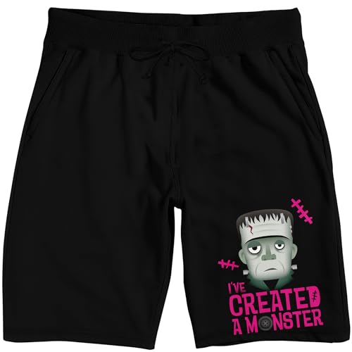 Universal Monsters Frankenstein I've Created A Monster Men's Black Sleep Pajama Shorts