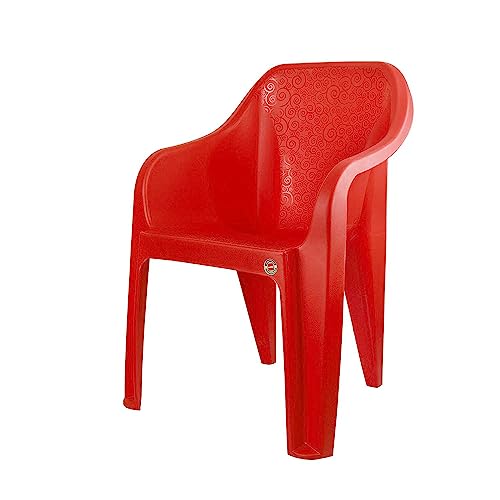 Image of Cello Dynamo Chair - Red | Strong and Durable | Easy to Clean | Chair for Living Room, Bed Room, Kitchen, Office Room, Outdoor | 3 Years Warranty