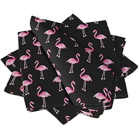 S4Sassy Black Flamingo Cotton Napkin Set Cover