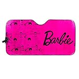 LUNNA Barbie 60th Anniversary Pink Fashionista Accordion Windshield Foldable Sun Shade for Front Car Window - Special Edition Officially Licensed Collectible Automotive Accessories - Universal Fit
