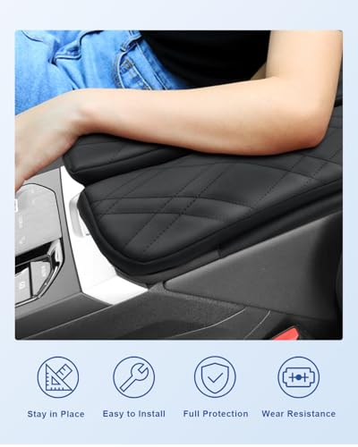 Image of CDEFG 2Pcs for 2022-2025 BMW iX Center Console Cover for 2022-2025 BMW iX Accessories Armrest Cover 2022-2025 iX Middle Console Pad Arm Rest Cushion Leather Cover