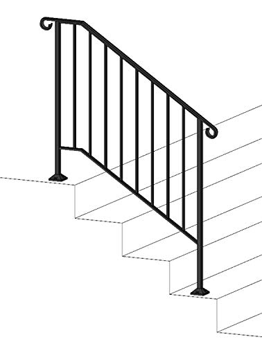 Iron X Handrail Picket #3 (Wood or Composite Steps)