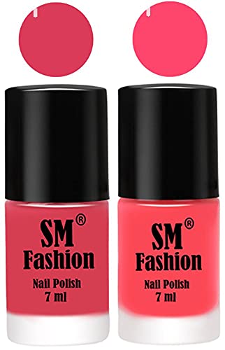 Image of Long Lasting Nail Polish | Nail Paint Combo 7 ml Each) - Set of 2 Rose-Pink