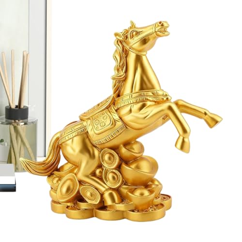 Objet de collection en résine dorée, statuette haut de gamme pour bureau