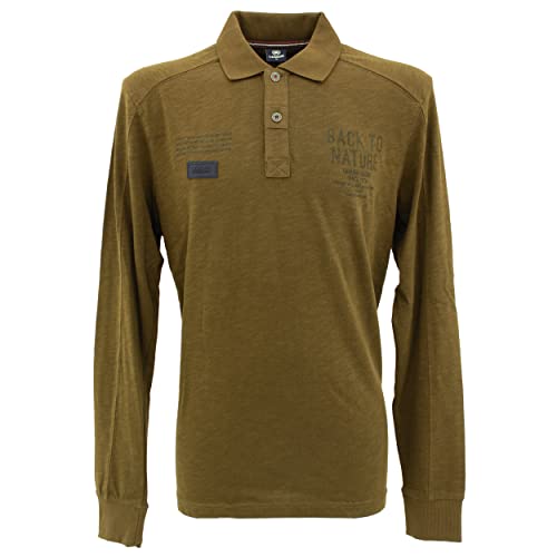 LERROS, , Herren Langarm Polohemd Poloshirt Jersey Brown M