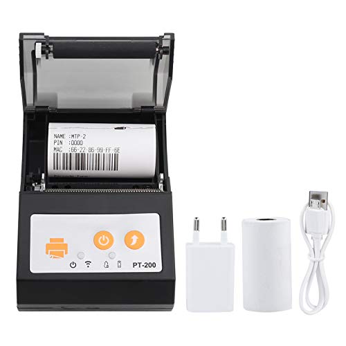 ASHATA Impresora térmica Bluetooth, Impresora inalámbrica portátil Mini Bluetooth Impresora térmica de 58 mm, Impresora de Recibos inalámbrica de Alta Velocidad de 90 mm/s Impresora térmica
