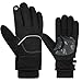 Gants de Cyclisme Imperméables Gants de Ski Antidérapants Épaissis Gants Chauds d'hiver de Sport à Écran Tactile avec Impression Réfléchissante pour Vélo Running Snowboard Moto (L)