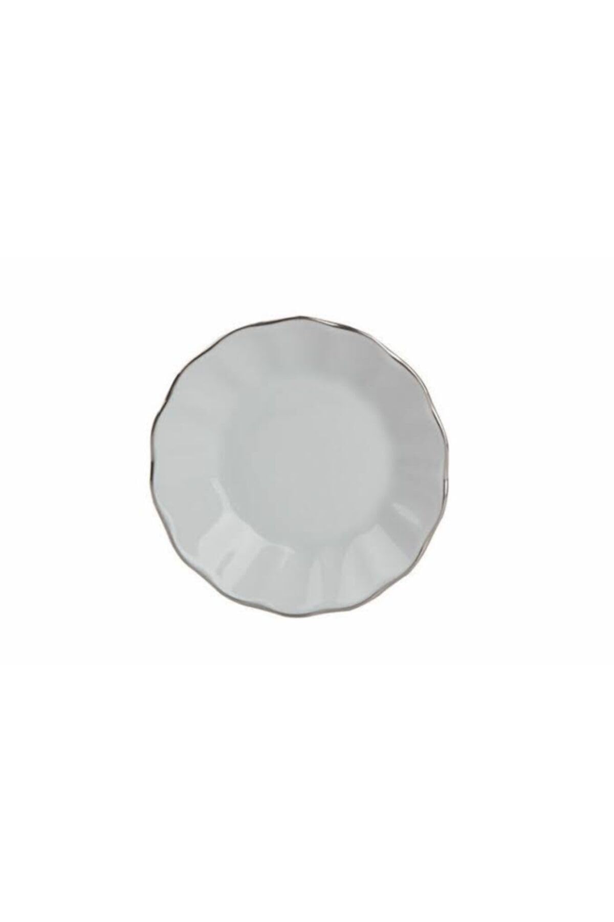 Porland Platin Yaldızlı Çay Tabağı Platinbeyaz