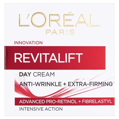 L’Oréal Paris Revitalift Hydrating Day Cream, Reduces Wrinkle Appearance, Firms, Moisturise, and Hydrates Skin, Pro-Retinol and Elasti-Peptides, 50ml