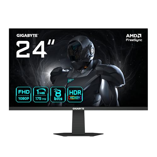 GIGABYTE GS24F14A Moniteur Gaming 24” FHD - 1920 x 1080, 175Hz, 1ms, 400 CD/m², FreeSync, HDR Ready, HDMI 2.0, DisplayPort 1.4