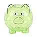 Piggy Bank, Transparent Plastic Cute Creative Color Cartoon Pig Pig Bank Coin Money Cash Saving Box Lovely Furniture Ornaments Suitable for Gifts, Pig Banks, Toy Gifts(Green)
