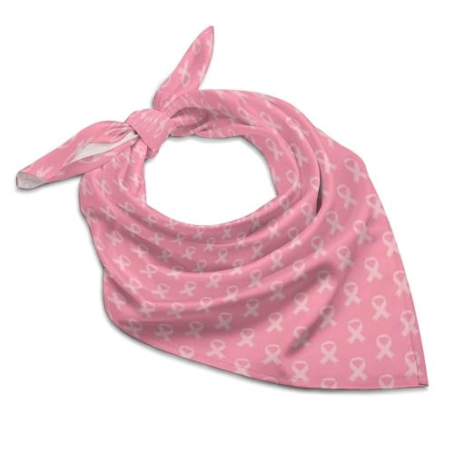 OBLUE Breast Cancer Awareness Pink Ribbon Faith Hope Love Sunflower Silk Scarf Multifunctional Square Hair Scarfs Women