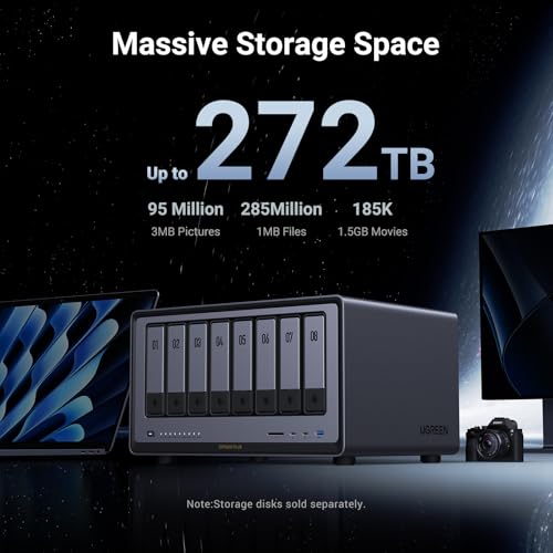 Image of UGREEN NAS DXP8800 Plus 8-Bay Desktop NAS,Network Attached Storage (Diskless) Bundle LinkStation eGPU Dock with 850W Power Supply, Compatible with GPUs Like NVIDIA /AMD /Intel for Laptops /Ha