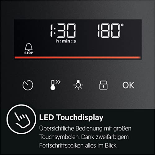 AEG BPS335061M Einbau-Backofen / Pyrolyse Selbstreinigung / Serie 6000 Ringheißluft: gleichmäßige Garergebnisse auf 3 Ebenen / 45 Automatikprogramme / LED-Touchdisplay / Schnellaufheizung / Edelstahl – Bild 3