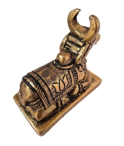 Guru Jee™ Brass Statue Nandi Holy Cow Small Idol Gifts Murti For Pooja Home Decor Religious Gift Sculpture Showpiece #TOP1