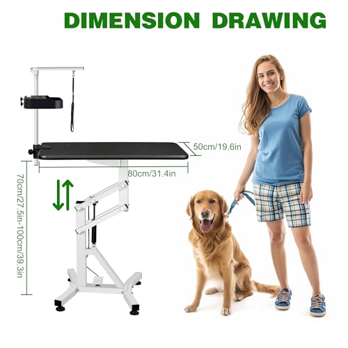 DiDiBirDi Mesa de cuidados para cães de 78,7 cm, estação de corte de animais de estimação pequena aj