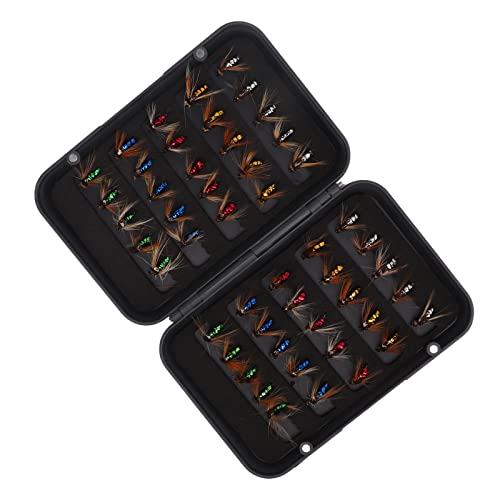 50pcs Fly Fishing Bait, Professional High Carbon Steel Hook Fly Fishing Lures Kit with Storage Box,Fishing Fly Assortment Kit Trout Fishing Lures, Fly Fishing Lures