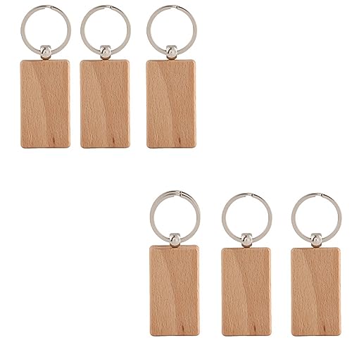Porte-clés en bois de gravure rectangulaire aux finitions soignées pour créations artisanales de luxe
