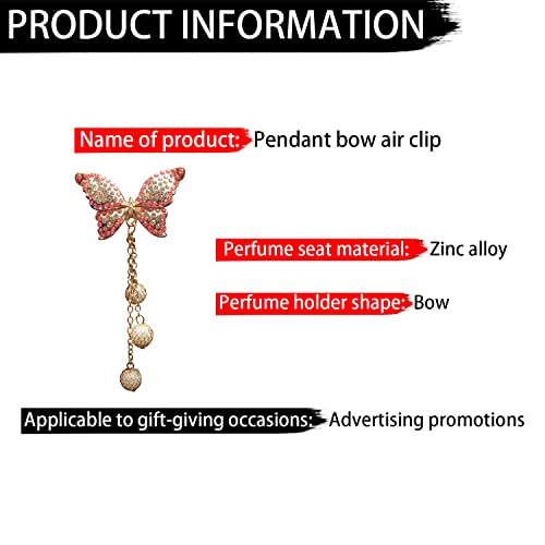 Image of Bling Butterfly Pendant Air Vent Clips, 2 Pcs Crystal Aromatherapy Air Fresheners Outlet Clips, Car Diffuser Perfume Clip for Girls Women Girl, Car Interior Diamond Decoration Rhinestone Accessories