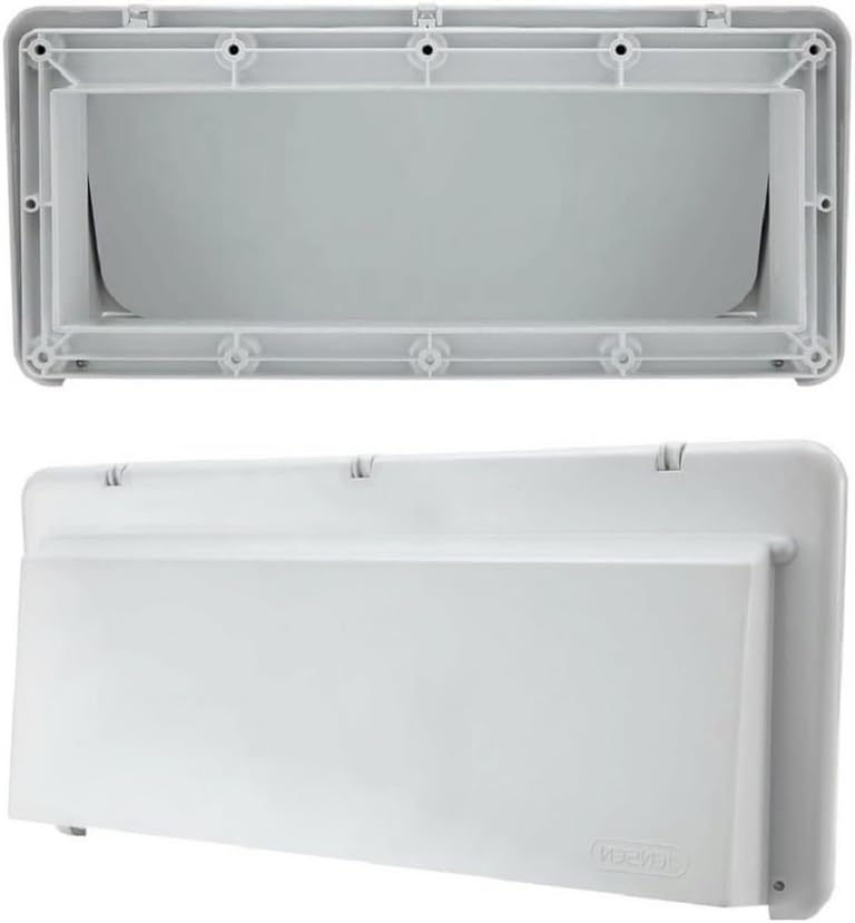 Generic 6""x13"" RV Range Vent Cover with Locking Damper Camper Trailer Exterior Vent,White